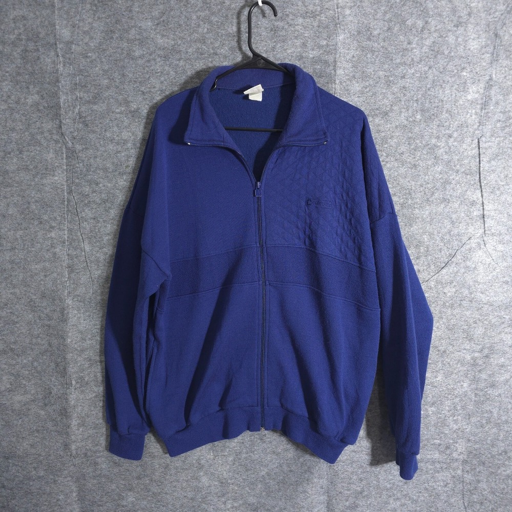 Vintage Converse Men's All Star Jacket Full Zip Blue XL Blue Logo VTG 90s Solid